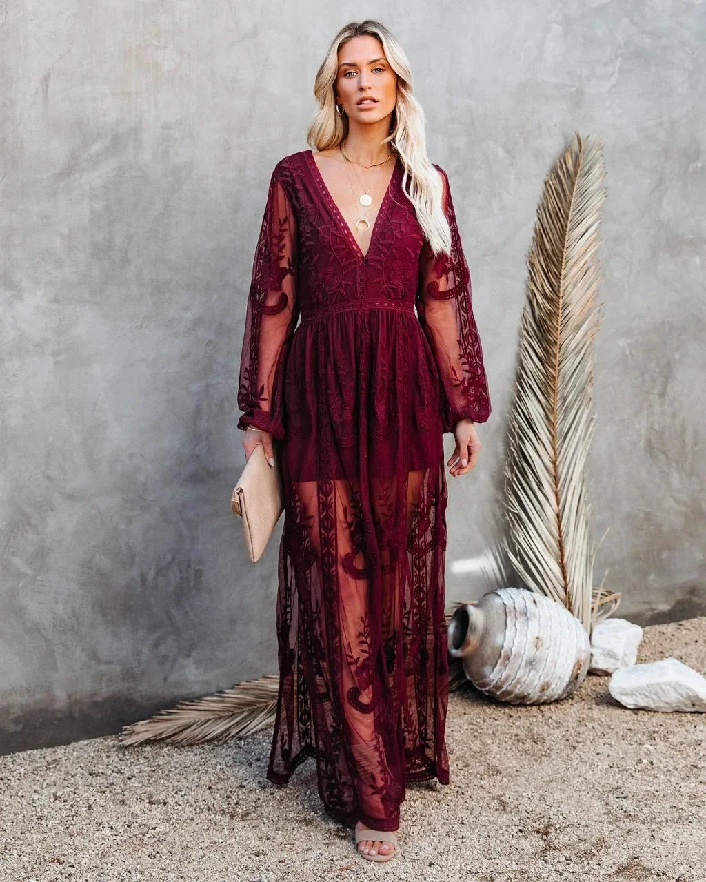 Bohemian long dress with ruffles PIPA-AV COLLECTION